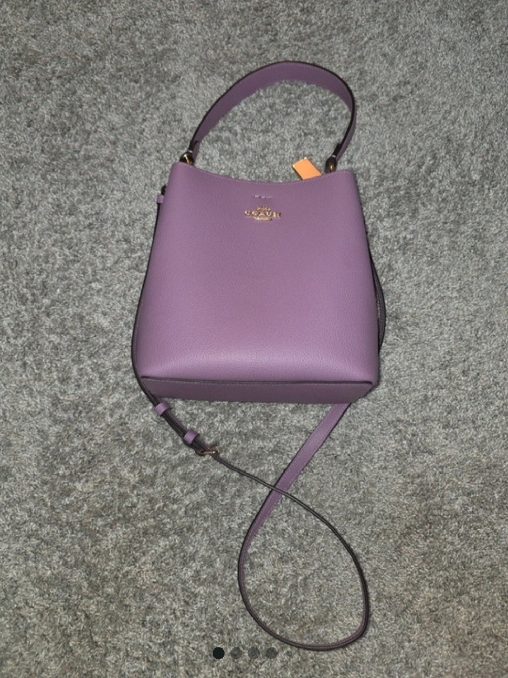 Coach Small Town Bucket Bag - Purple Pebbled Leather Bucket Crossbody